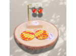 Boucles d'oreilles tissu sur support bois