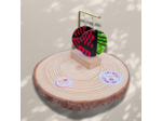 Boucles d'oreilles tissu sur support bois