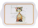 KIUB Mini Plateau avec des animaux - motif Chat marron Ziggy - mélamine de qualité - Taille Mini 14 * 21 CM