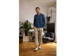 Chemise en lin bleu homme
