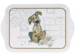KIUB Mini Plateau avec des animaux - motif Chien gentil - mélamine de qualité - Taille Mini 14 * 21 CM