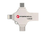FORCELL F-DATA Clé USB 32/64/128Go multiports (USB-A, USB-C, Lightning, Micro-USB)