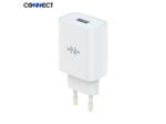 CONNECT - Chargeur Secteur USB Charge Rapide 18W Blanc