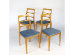 Ensemble de chaises scandinaves velours bleu