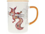 KIUB Mug avec des animaux de la ferme , des bois et des montagnes - motif écureuil sur sa branche- matière porcelaine fine - contenance 360ML