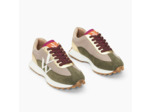 Baskets monogramme beige et kaki à semelle running - Faustine - Vanessa Wu