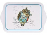 KIUB Mini Plateau avec des animaux - motif Chouette - mélamine de qualité - Taille Mini 14 * 21 CM