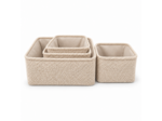 Lot de 4 Paniers de Rangement Effet Bouclette