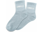 Chaussettes paillettes grises "Canaille"