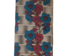 Tissu wax africain fleurs rose bleu