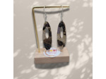 Boucles d'oreilles tissu sur support bois