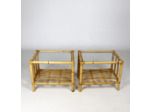 Paire de tables en rotin