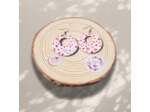 Boucles d'oreilles tissu sur support bois