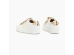 Baskets éclair blanc et or à scratchs - Mini Marilou - Vanessa Wu