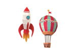 Easy Peasy Fusée et Montgolfière en Papier