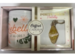 STC coffret mug et porte clés pailettes "Rebelle"