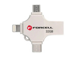 FORCELL F-DATA Clé USB 32/64/128Go multiports (USB-A, USB-C, Lightning, Micro-USB)