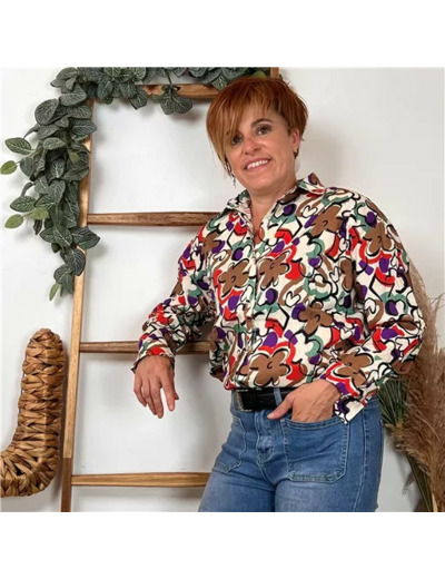 K090- Blouse Season "Fleurs" 🌸 (ecru)