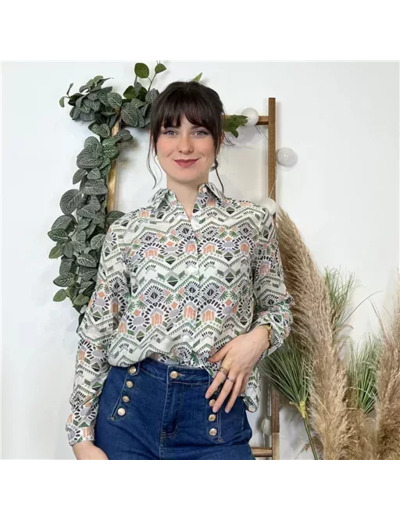 K544- Chemise Incas (T36-T40) (vert)