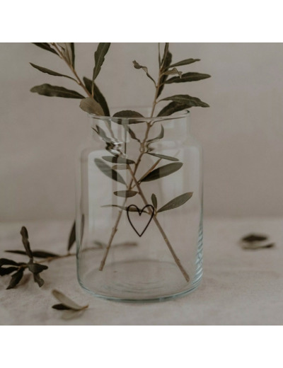 Vase en verre grand coeur