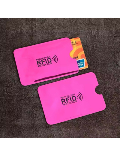 Etui de protection carte bancaire RFID blindé anti-scan Rose