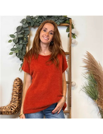 K117- Pull « Pilou Pilou » (Tu) 🇮🇹 (rouille)