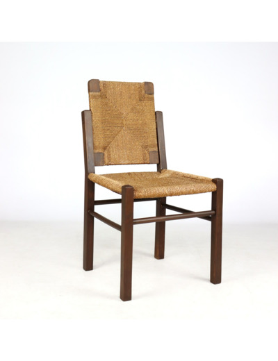 Chaise brutaliste en corde