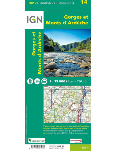 TOP75014 GORGES ET MONTS D'ARDECHE