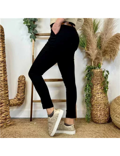 L799- Pantalon Stretch (T36-T46) 🇮🇹 (noir)