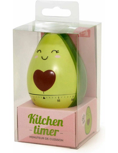 Legami - Minuteur de Cuisine, réglable manuellement, 60 Minutes, sans Batterie, Ø 6 cm, thème Avocat Vert, Unique AVOCADO