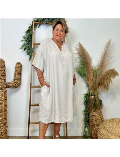 Z139- Robe mi-longue 🇮🇹 (taupe)