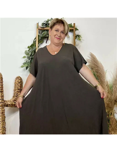 Z308- Robe longue Fluide 🇮🇹 (marron)