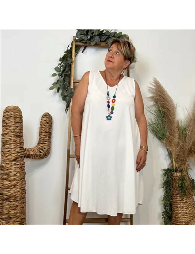 K143- Robe Collier "Mini-Prix" (Tu) 🇮🇹 (blanc)