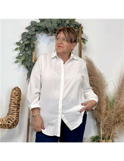 Z081- Chemise unie Christy (T44-T52) (blanc)
