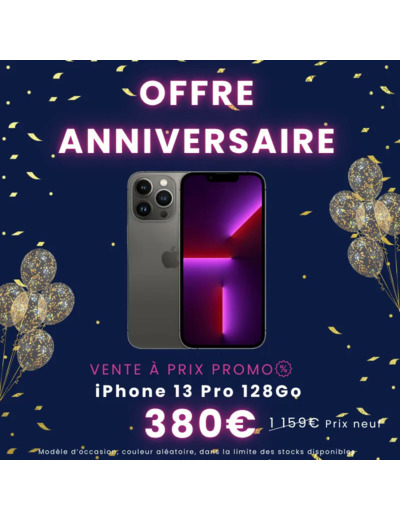 OFFRE 10 ANS - iPhone 13 Pro 128Go d'occasion à seulement 380€