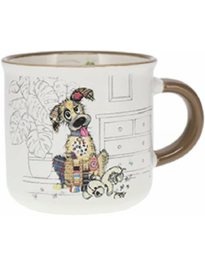 KIUB Mini mug timbale expresso avec des animaux - motif chien gentil - Hauteur 6,5CM - porcelaine fine