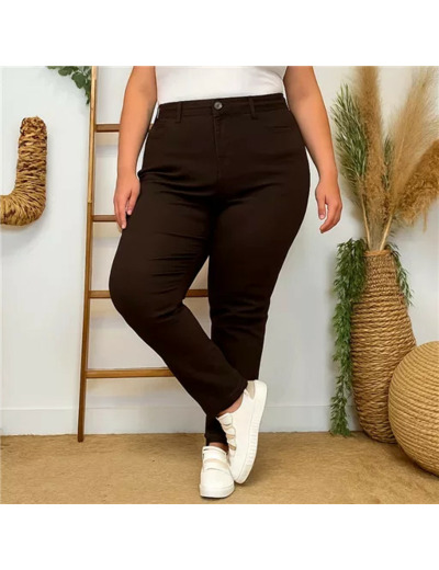 N012- Jean coupe Slim Voggo (T42-T52) (marron)