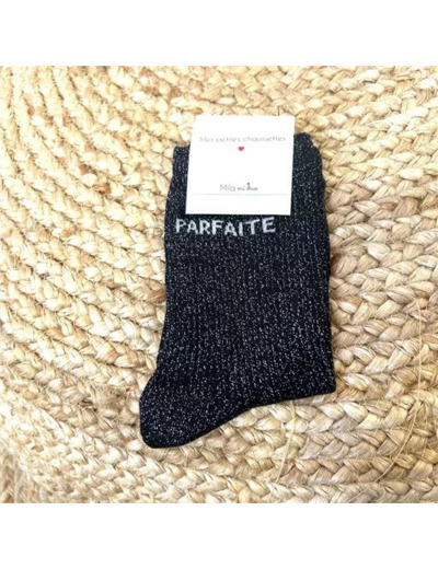V313- Chaussettes paillettes "Parfaite" (noir)