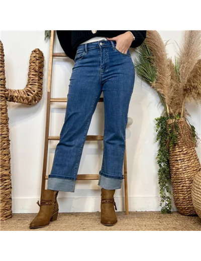 M967- Jean Wide Leg «Retroussé» (T36-T44) (denim)