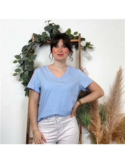 K453- T-shirt Uni (T36-T40) (bleu ciel)