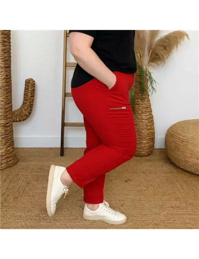 T545- Pantalon Confort JST (T38-T52) (rouge)