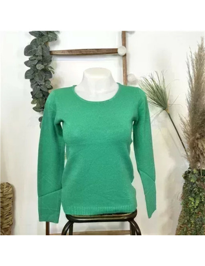 Y251- Pull Laine Cachemire "Tricotonic" (les T36&40) (vert brésil)