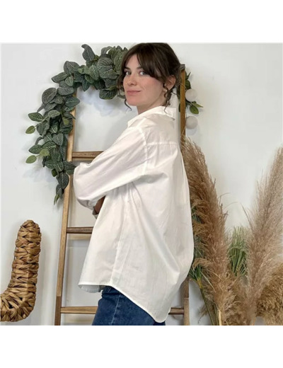 K012- L'indispensable chemisier blanc «Version Féminin» (blanc)