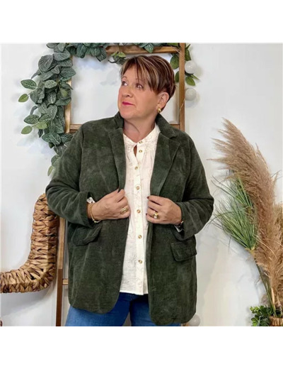 Z111- Veste en velours (Gt) 🇮🇹 (kaki)