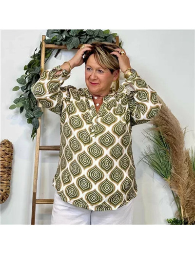 Z747- Blouse "Christy" (T44-T52) (kaki)
