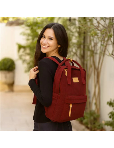 P399- Sac à dos "Velour" Flora & Co (bordeaux)