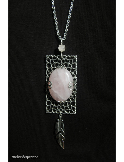 Collier "ALENA" Quartz rose