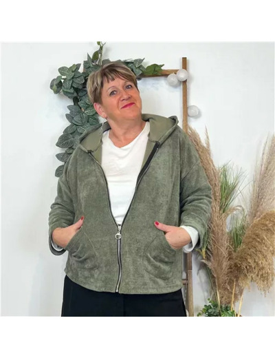 K756- Veste en velours (Gt) 🇮🇹 (kaki)