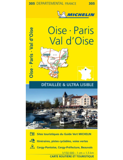 CARTE DEPARTEMENTALE OISE, PARIS, VAL D'OISE