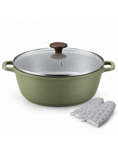 Cocotte antiadhésive Royal Swiss 24 cm / 4 L – Verte